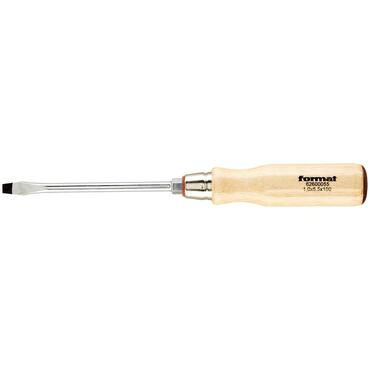 Slotted screwdriver with wooden handle type 6260